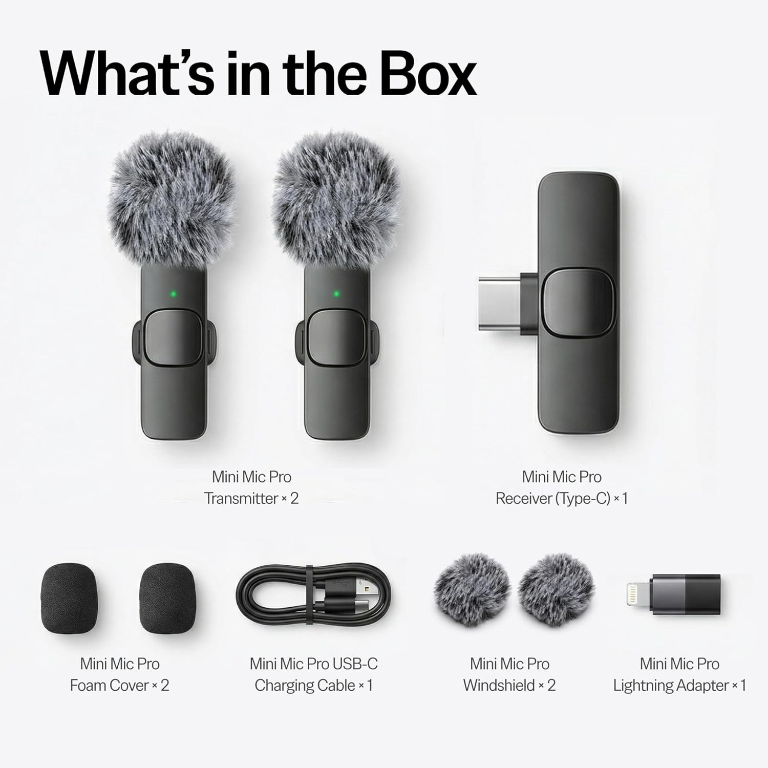 (Latest Model – Wireless Mini Microphone for Iphone, Ipad, Android – 2 Pack Lava