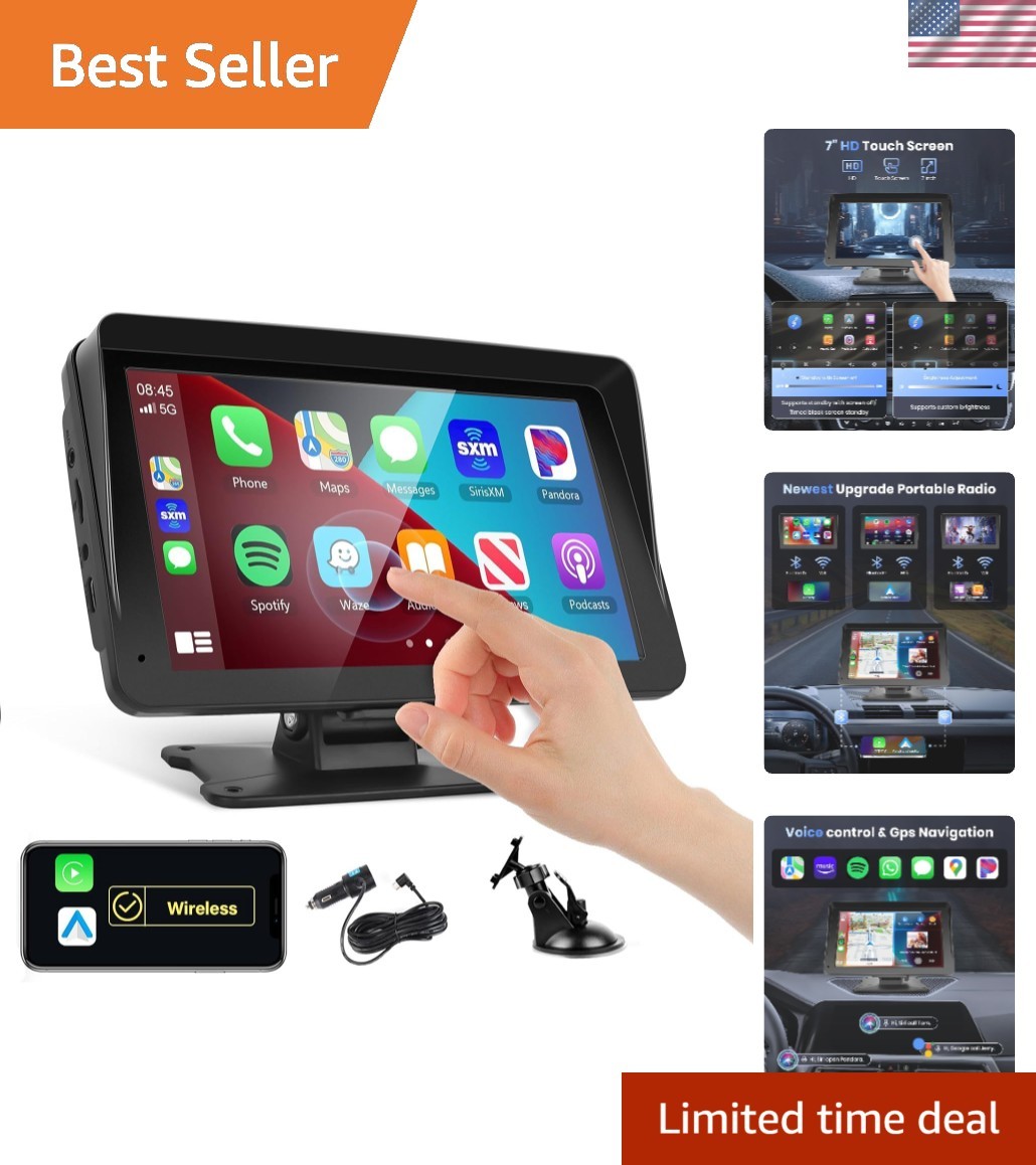 Bluetooth Car Radio with 7-Inch Touch Screen, Navigation & Mirror Link Features