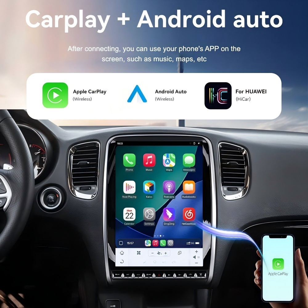 14.5″ Tesla Style Car Radio For Dodge Durango 2014-2020 Android 64GB
