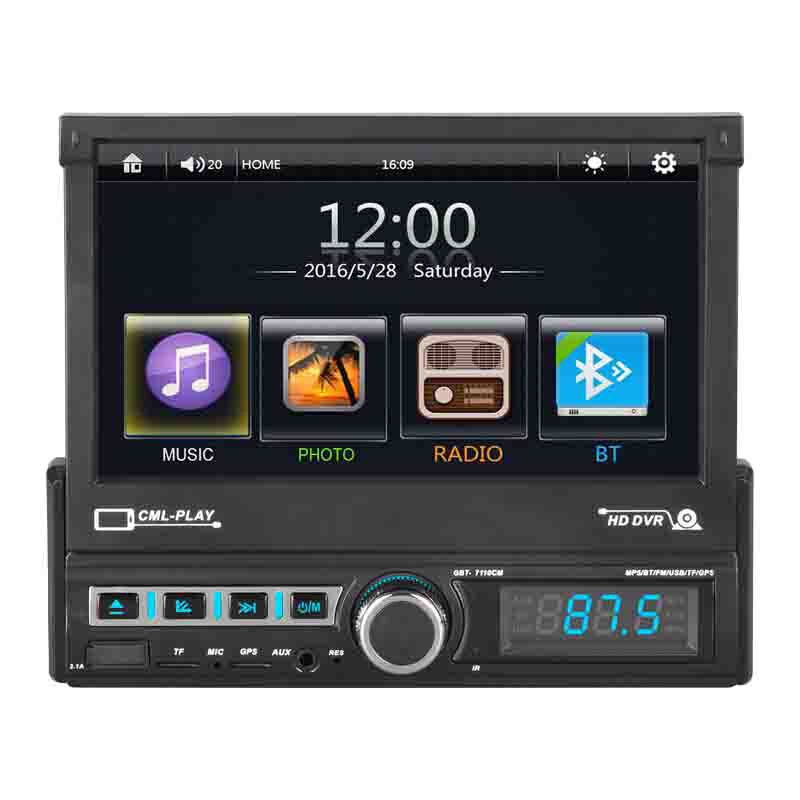 7″ Single 1Din Car Stereo Radio Touch Screen FM Bluetooth AUX/USB GPS MP5 Player