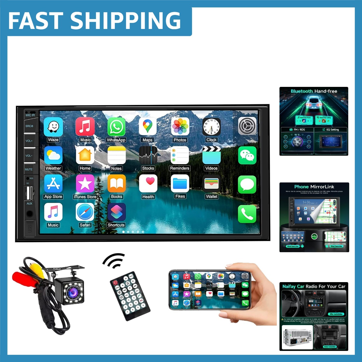 High-Quality Bluetooth Car Stereo with Backup Camera & Advanced Sound Features