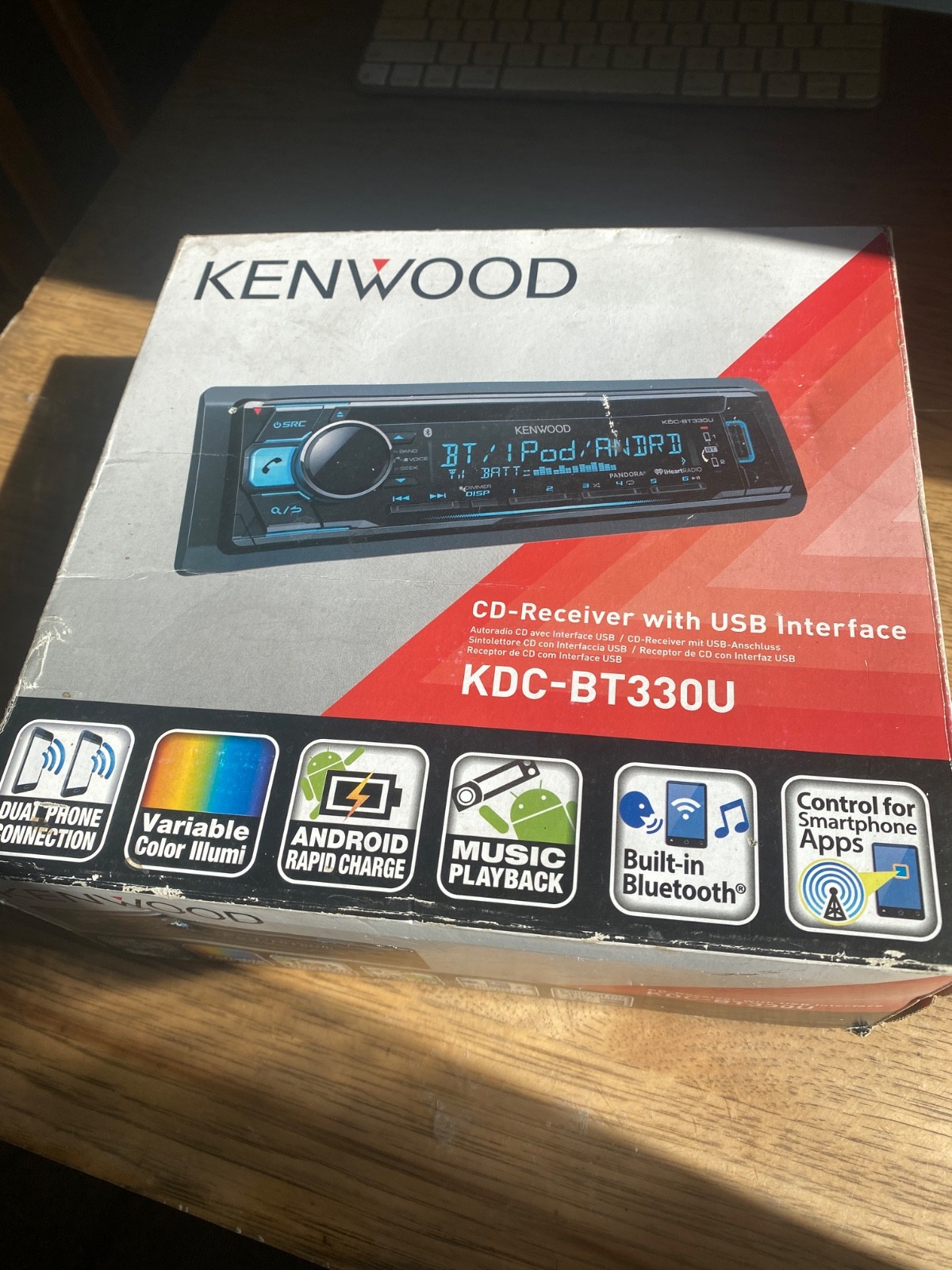 Kenwood KDC-BT330U CD Car Stereo Receiver, Bluetooth, AM/FM/CD, Radio,