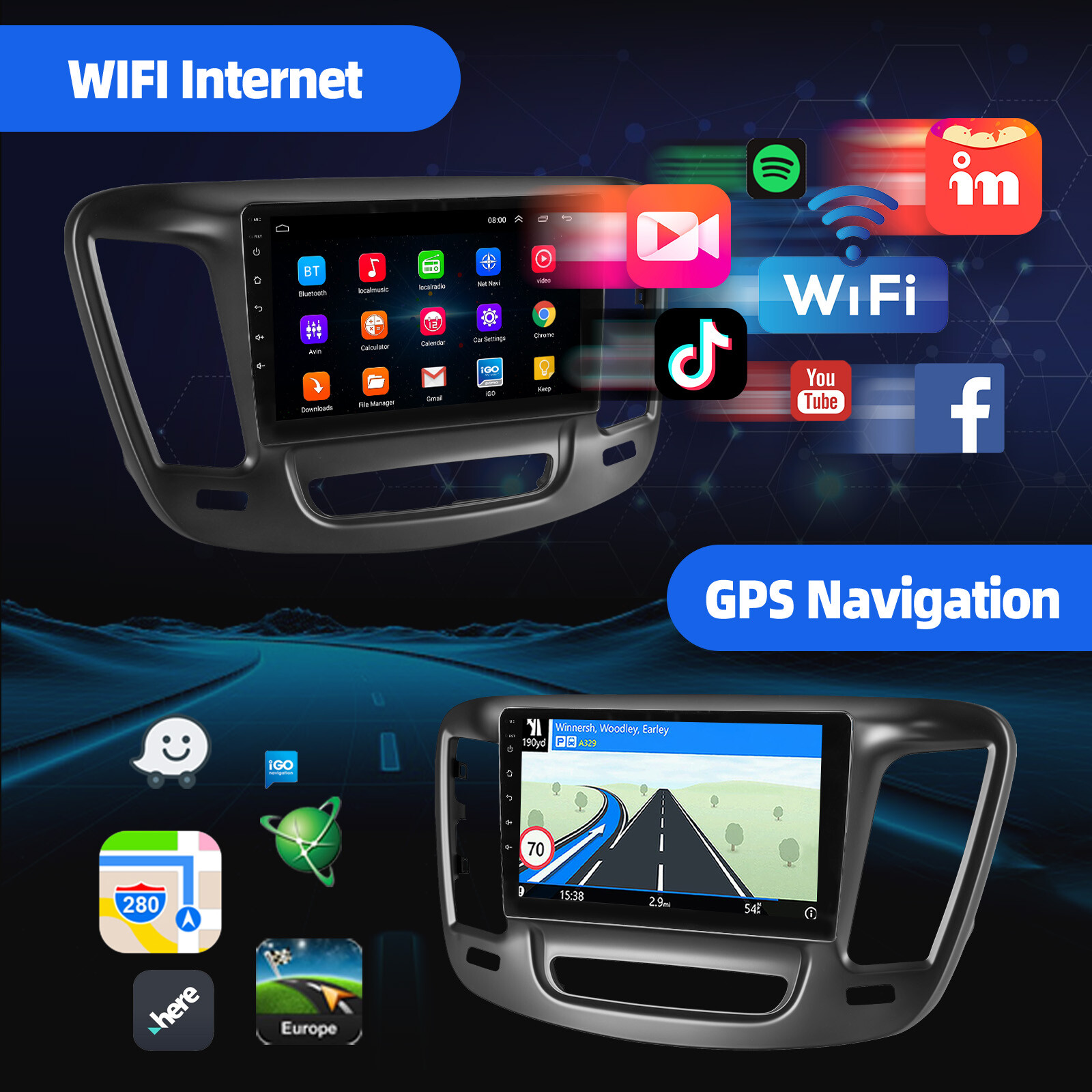 4+64GB For 2015-2019 Chrysler 200 200C 200S Android Car Stereo Radio carplay Cam