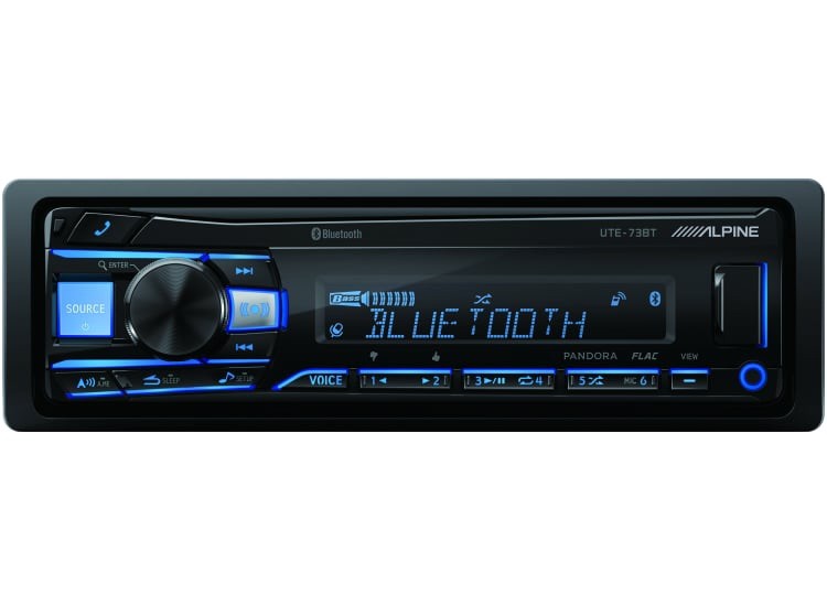 Alpine UTE-73BT, Single-DIN Digital Media Stereo w/ Bluetooth, USB & Auxiliary
