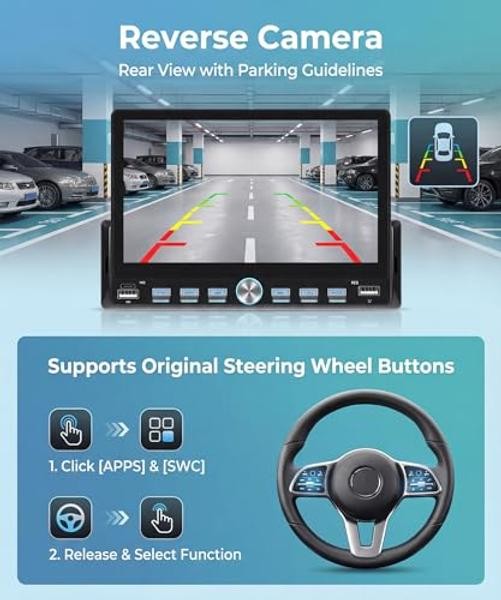 Single Din Car Stereo with Wireless CarPlay – 7 Inch with CarPlay