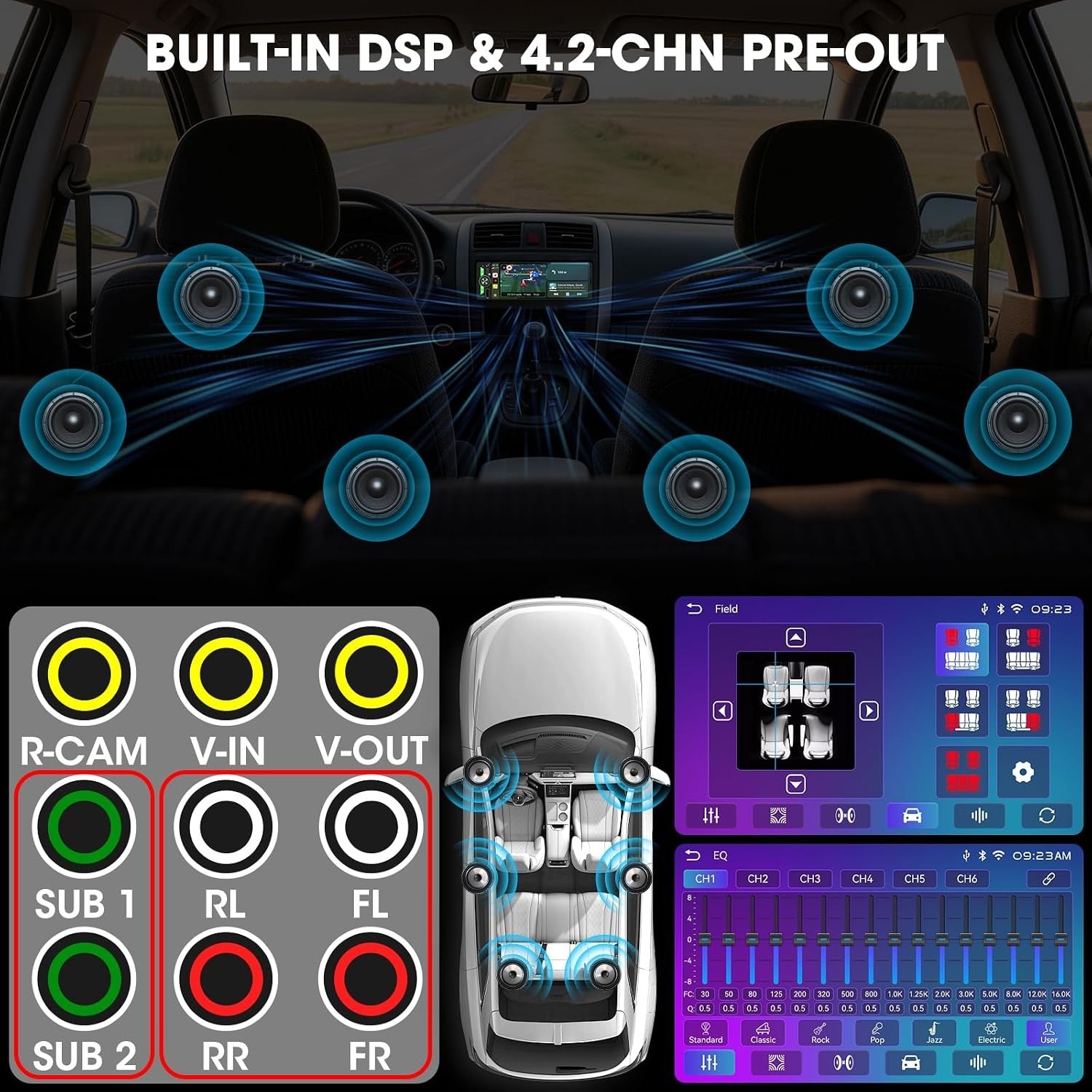 Single Din CarPlay Multimedia Receiver: 6.5 Inch Wireless Android Auto Car St…