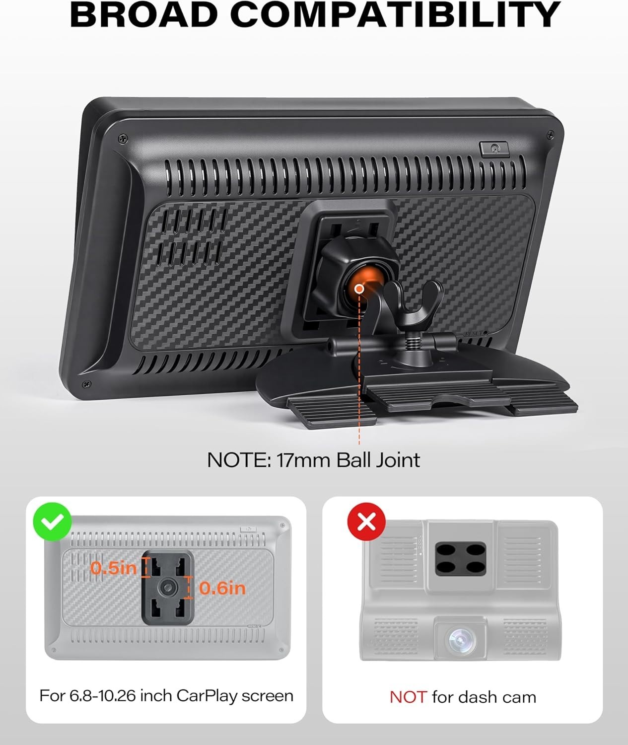 Sturdy CarPlay CD Slot Mount with 360° View for 7-11 Inch Screens – Quick Setup