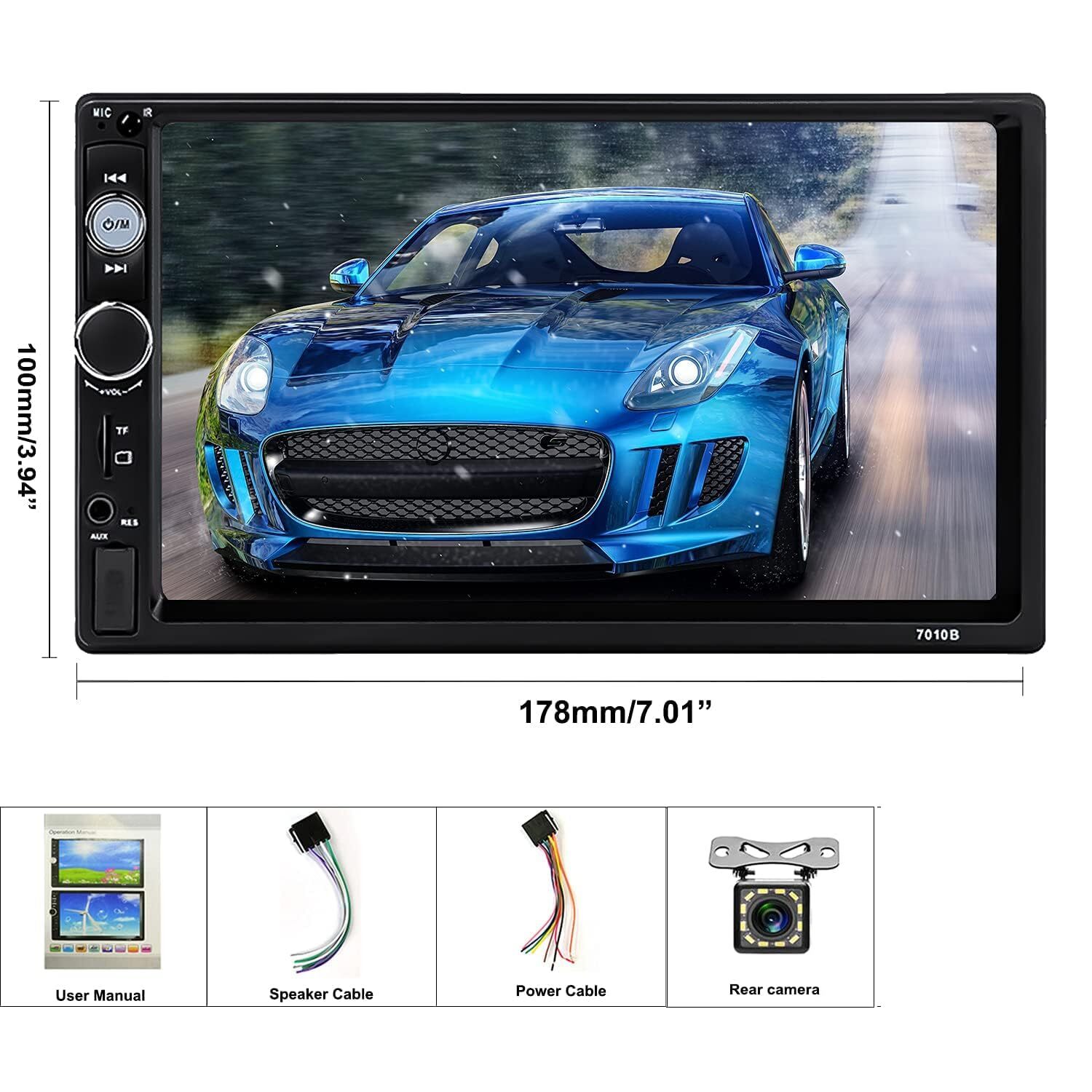 Estéreo para coche con Bluetooth, reproductor MP5 de 7 pulgadas, pantalla táctil