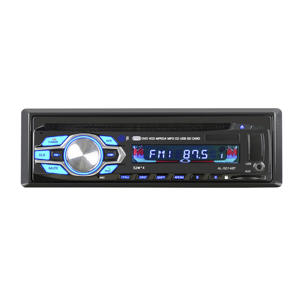 Single 1 Din Car Radio Audio Stereo DVD CD MP3 Player Bluetooth USB/AUX/SD/FM