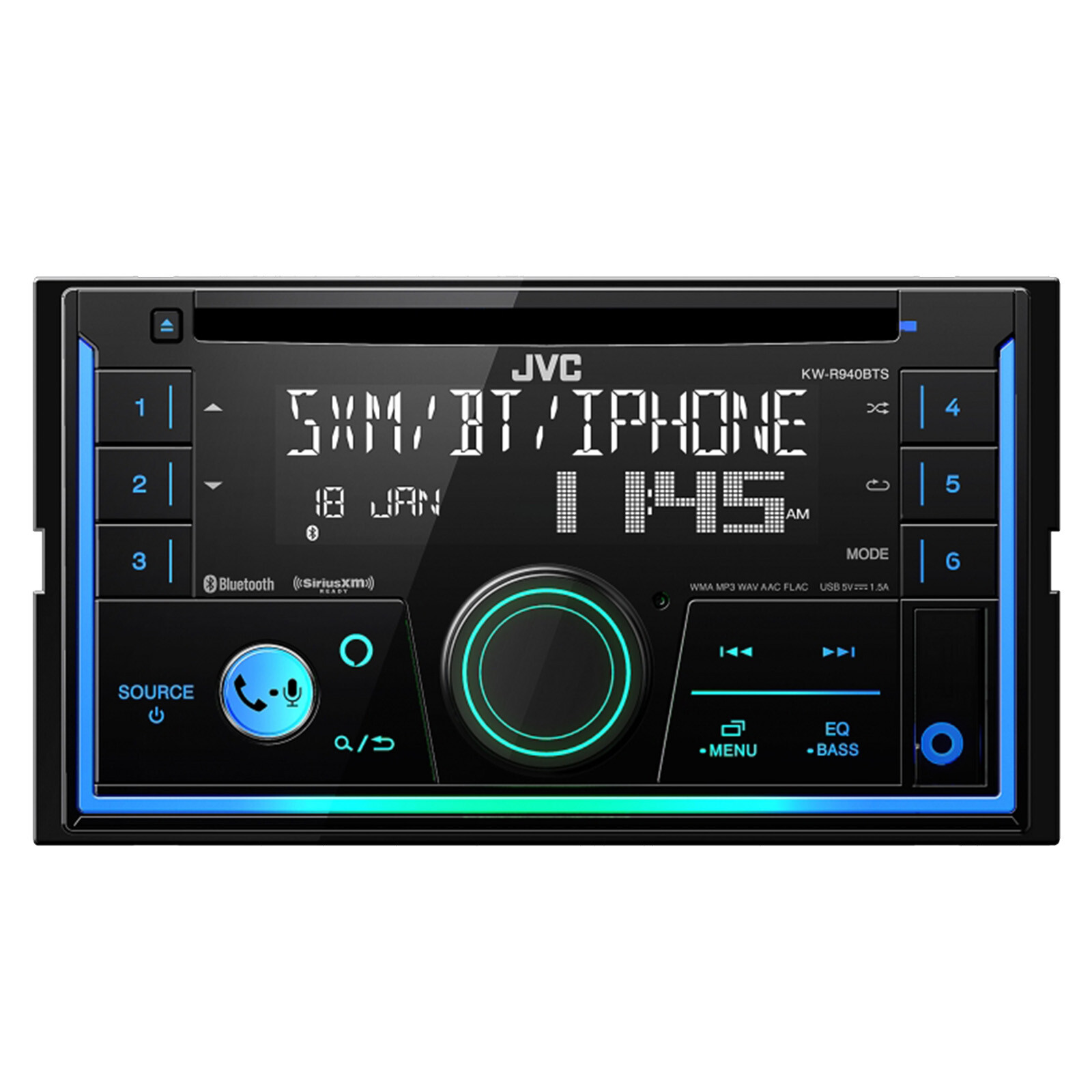 JVC KW-R940BTS Double DIN Bluetooth USB AUX AM/FM Radio CD Player Car Receiver