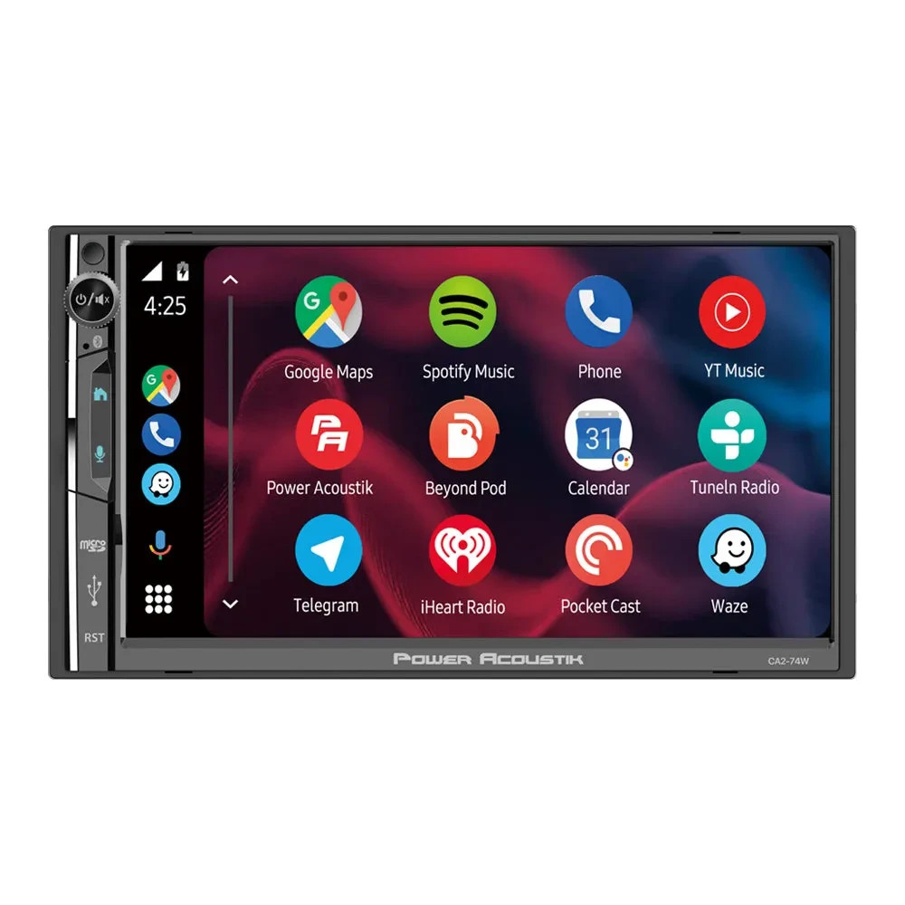 Power Acoustik CA2-74W 2-DIN Car Stereo Wireless Apple Carplay Android Auto