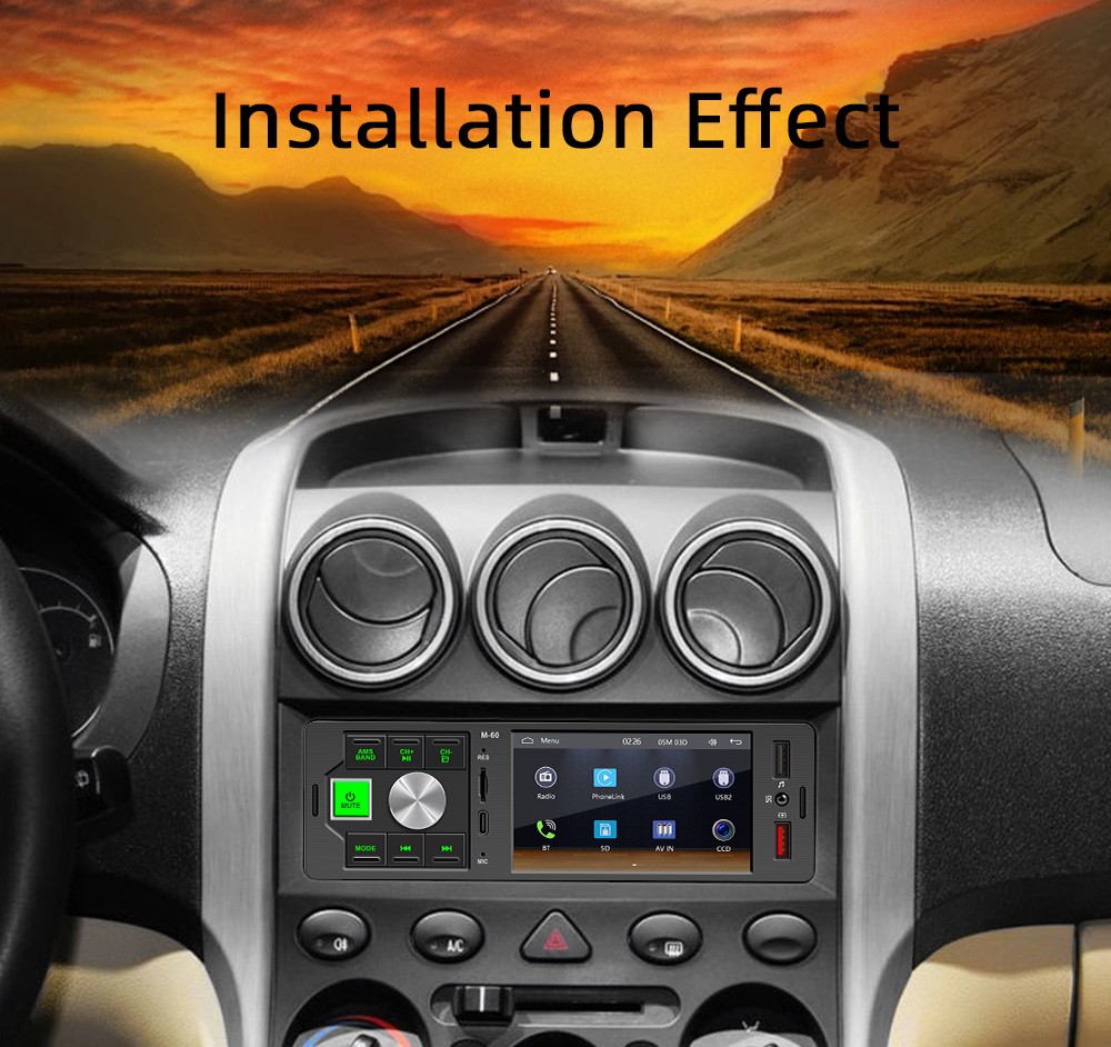 MP5 Type-C 4.1in 1DIN Carplay Car Stereo Radio Bluetooth FM60 Mirror Link