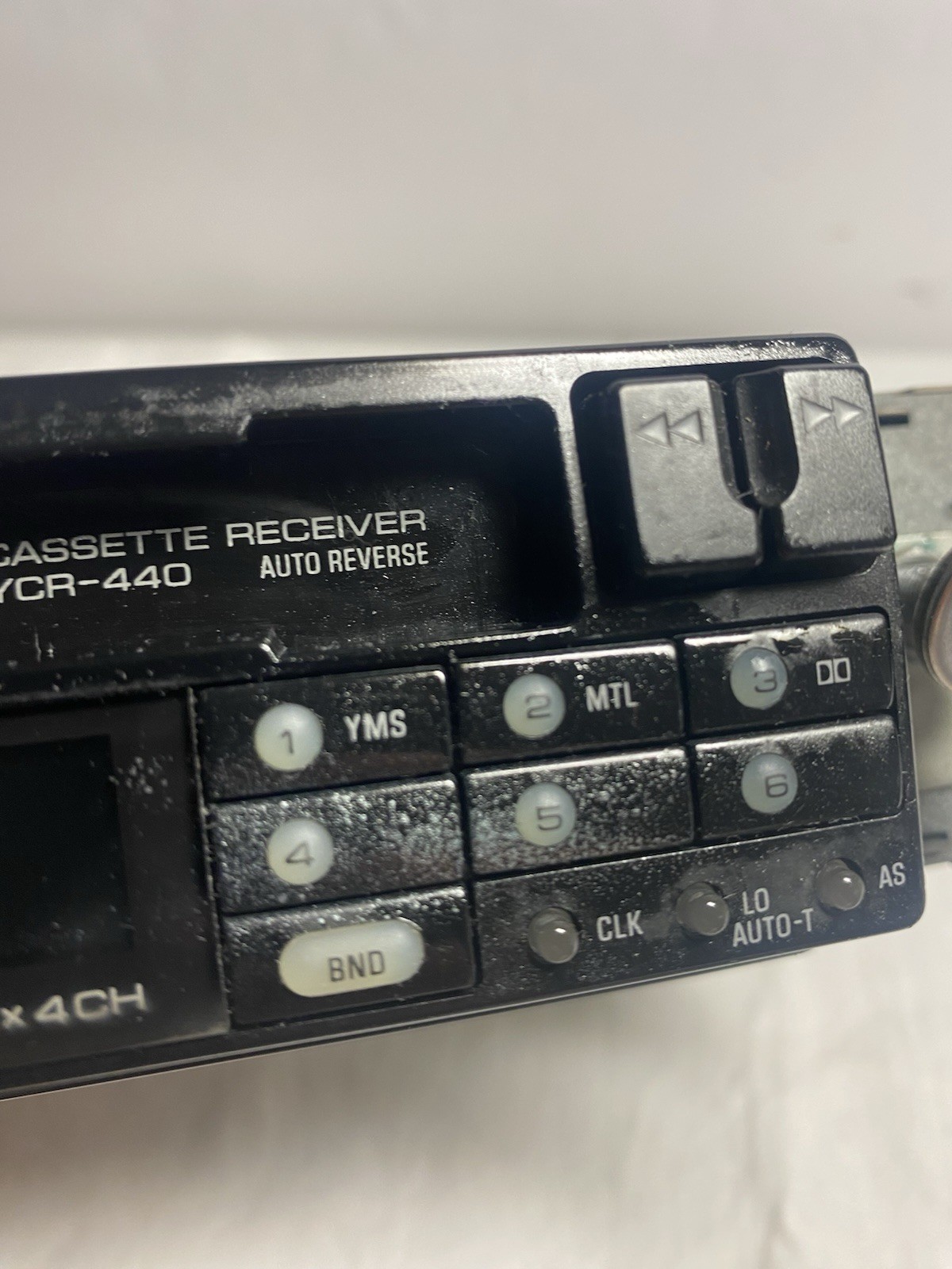 Vtg Yamaha YCR-440 Car Radio Stereo Cassette Receiver 2 Knob Shaft Post Untested