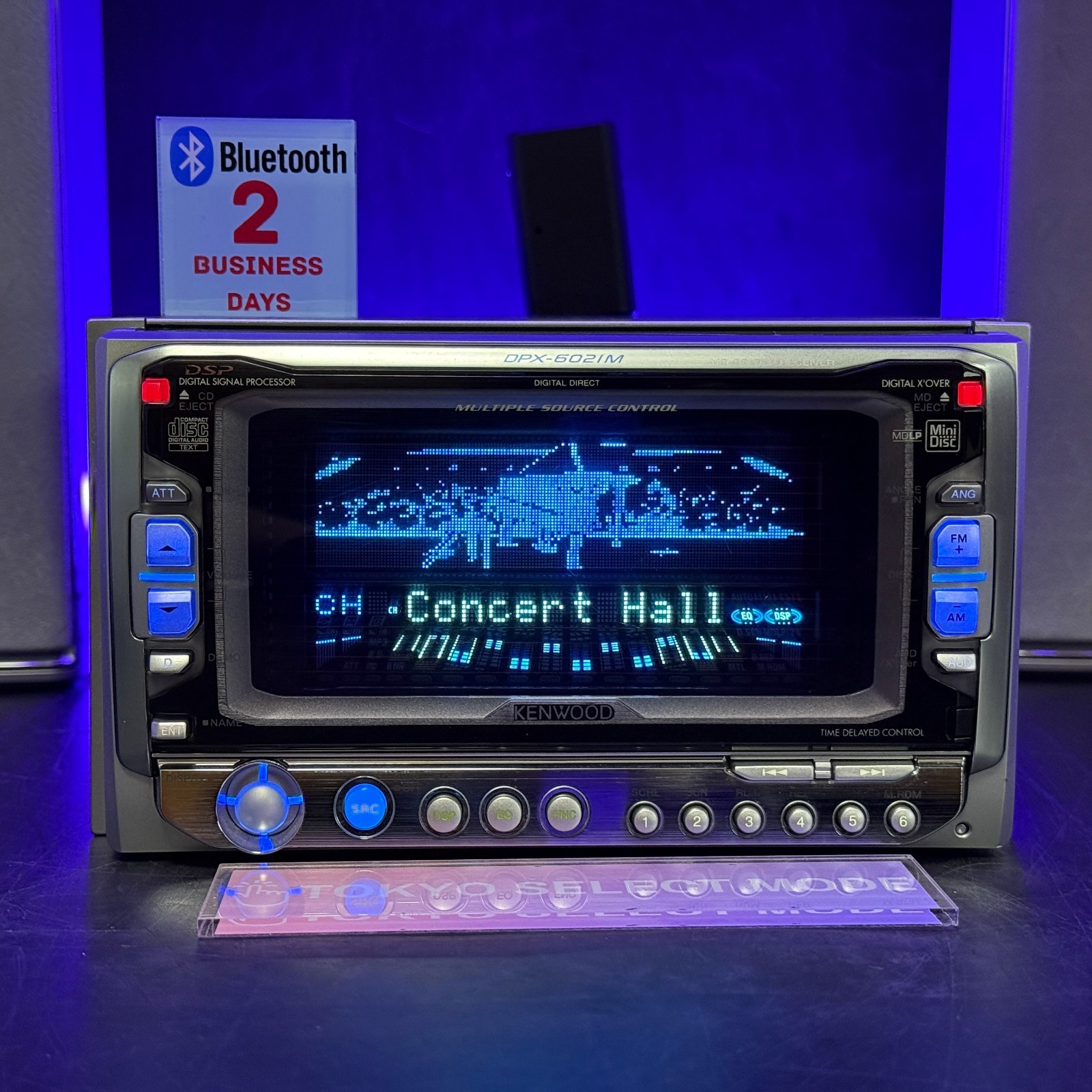 Kenwood DPX-6021M 2DIN Car Audio CD MD Player Added Bluetooth Dolphin Display