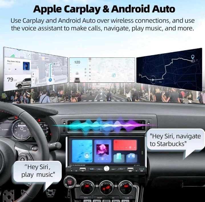 Car Play Single Din Car Stereo with Backup Camera 6.9 IPS Touchscreen Brand New