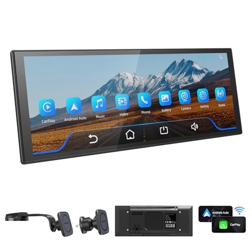 CarPlay Screen for Car, 10.3″ Wireless Apple CarPlay & Android Auto, Plug & V1