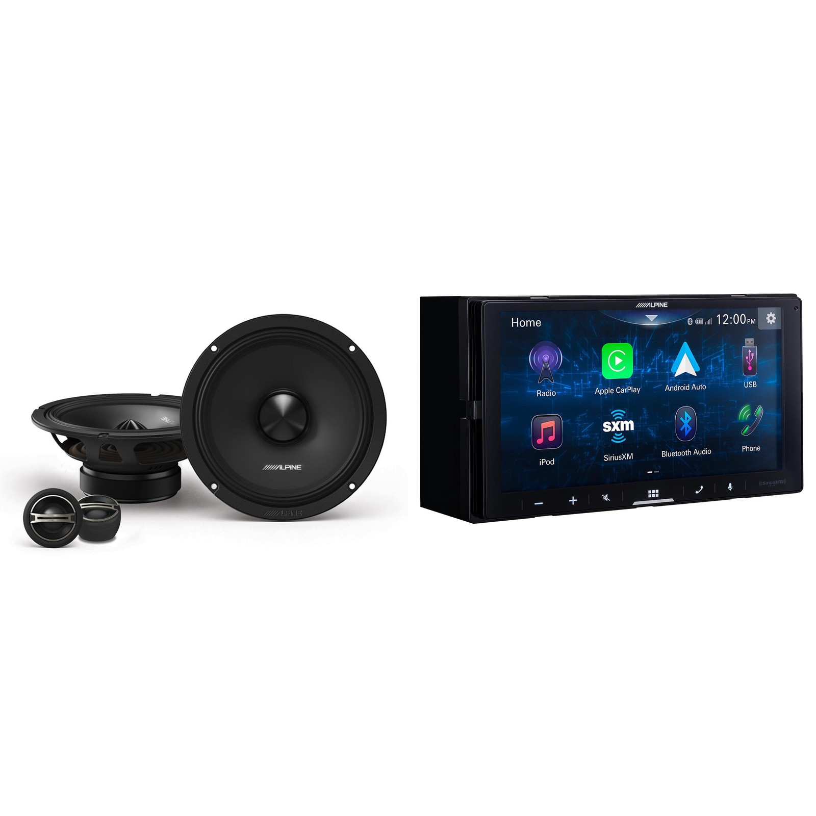 Alpine iLX-W670-S Digital Multimedia Receiver w/ DM-65C-G 6.5″ Component 2-Wa…