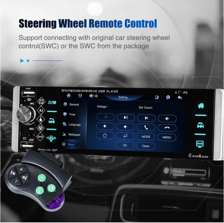Estereo De Pantalla con Bluetooth Para Coche Carro Auto MP5 Player RCA/AUX/USB/T
