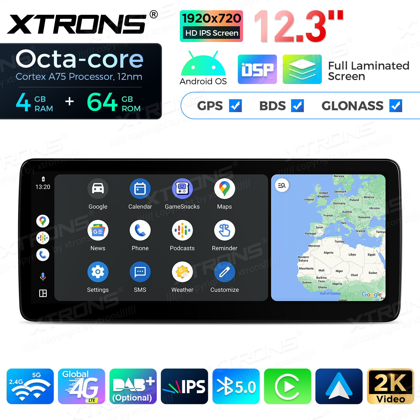 12.3″ Android 13 Car Stereo GPS Navi 4G WIFI CarPlay DSP For Benz W176 X156 W463