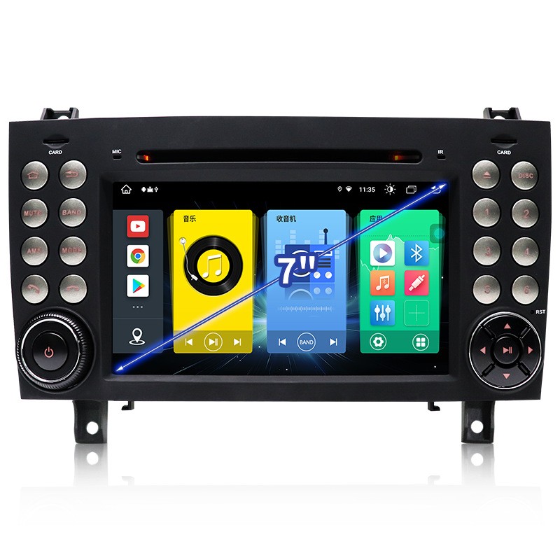 7″ Android 14 Car Radio For Mercedes-Benz SLK R171 2004-2012 GPS Carplay 4+64G