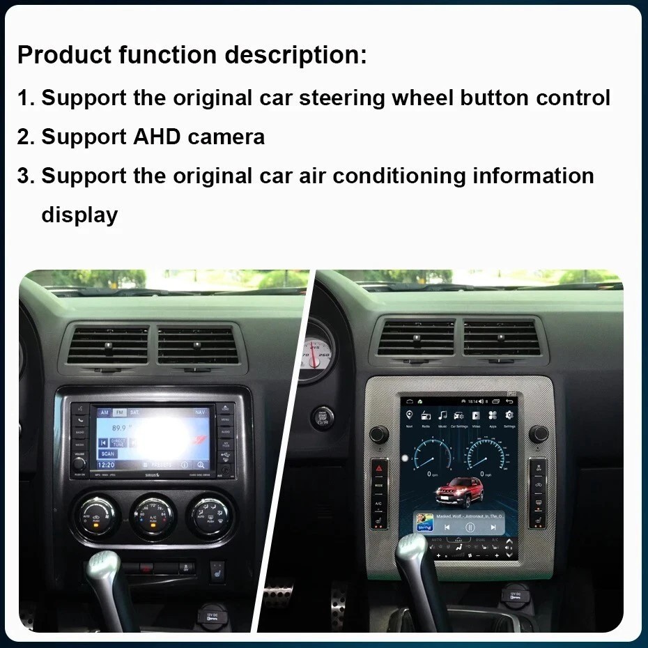 10.4″ 64GB Android Car Radio GPS Carplay Stereo For Dodge Challenger 2008~2014