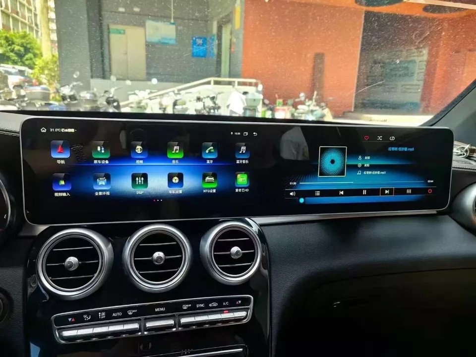 8G+128GB 12.3″ Dual Screen Car Radio Stereo For 2019 Mercedes Benz GLC C Class