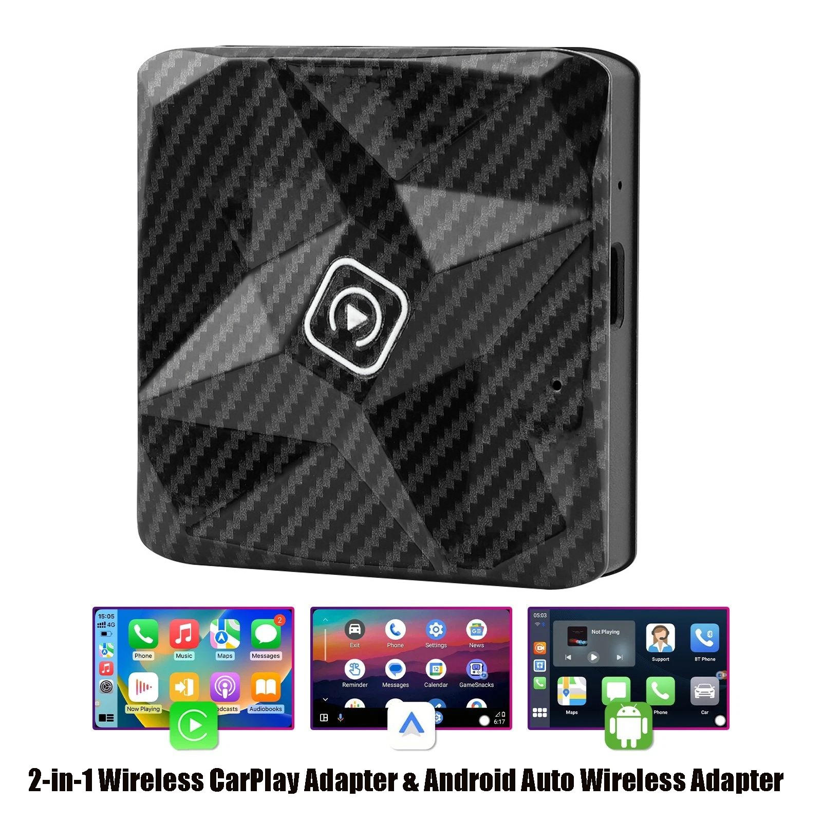 For Wireless CarPlay AI Box Android Auto Adapter WIFI Converter Netflix YouTube