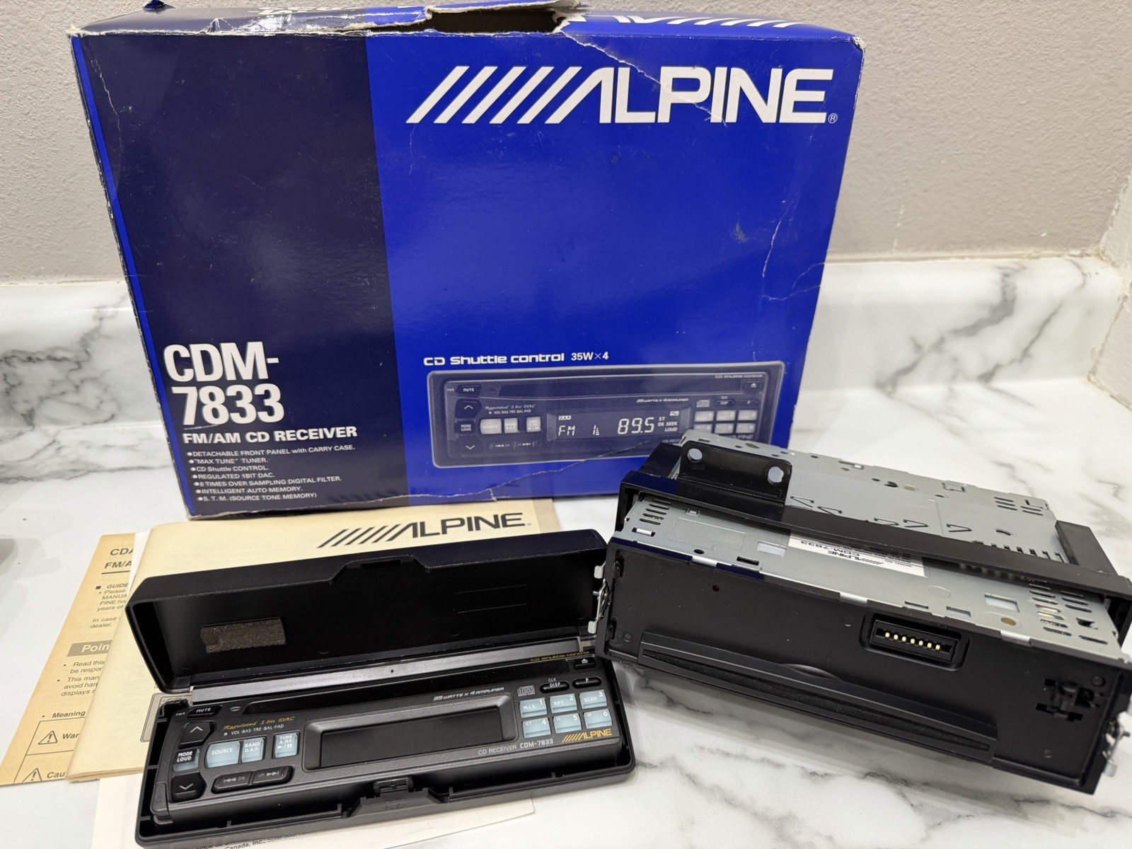 ALPINE Car Audio Stereo In Dash CD Unit Old School CDM-7833 Vintage Rare! W Box
