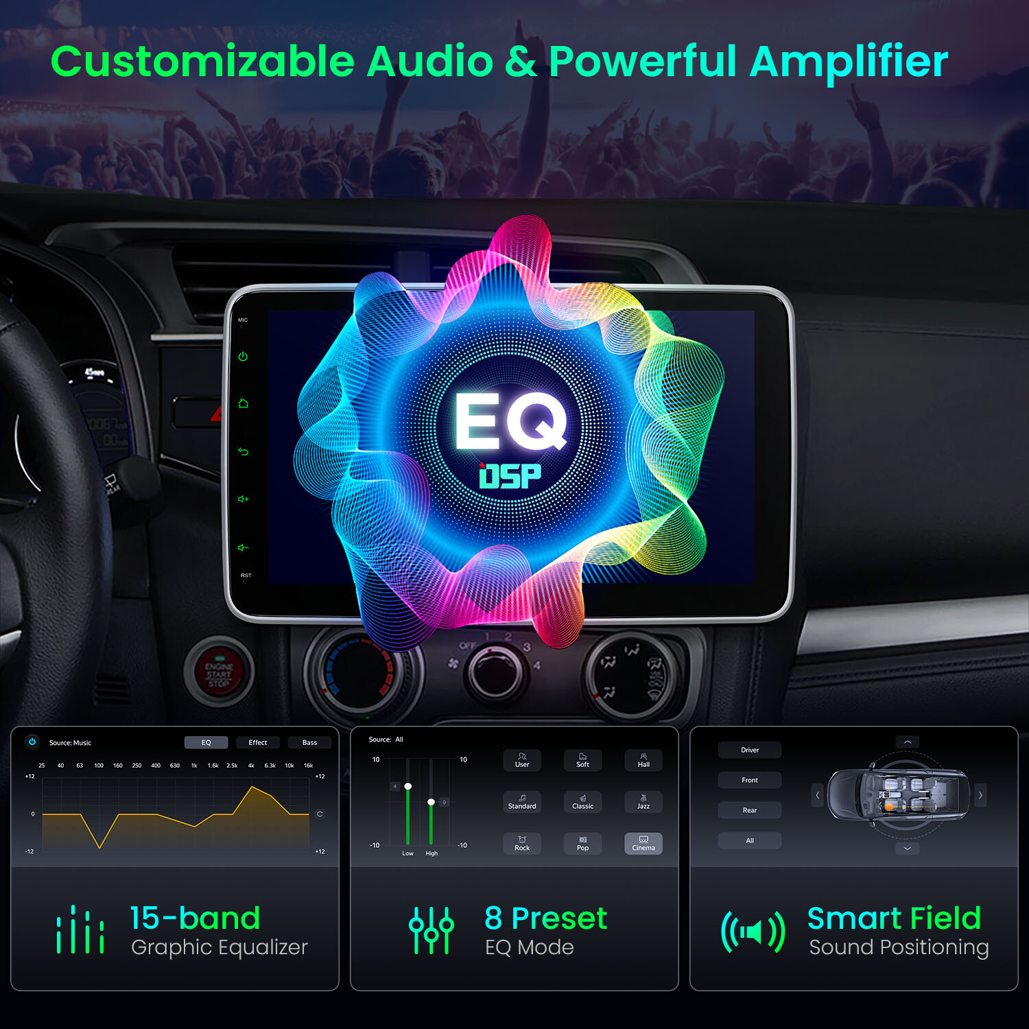 10.1″ Android 12 8-Core 4+64GB Car Stereo GPS DVD Radio Navi 4G LTE WiFi DSP IPS