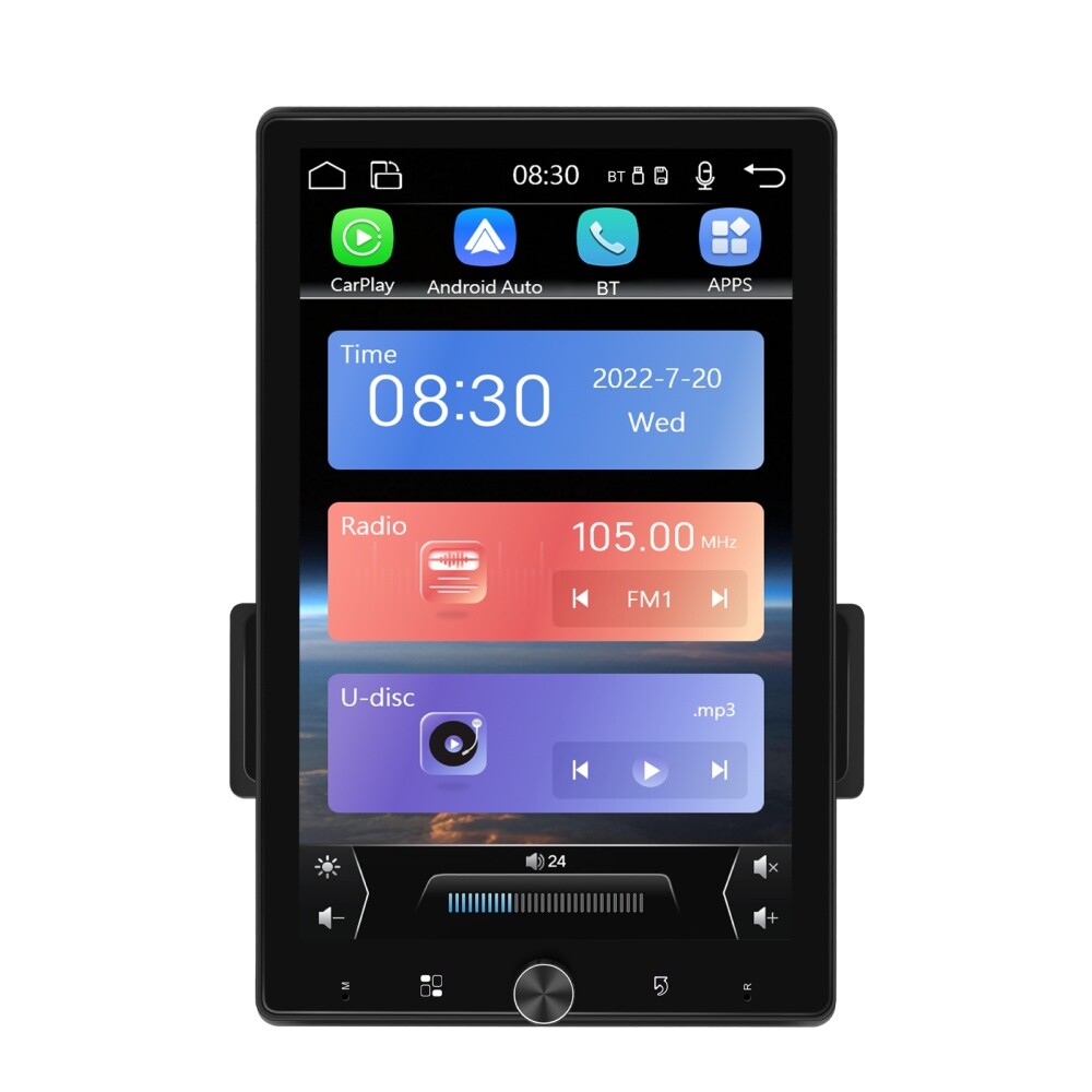 10.4″ Car Stereo Radio Single 1 DIN Carplay Android Auto Vertical Screen +Camera