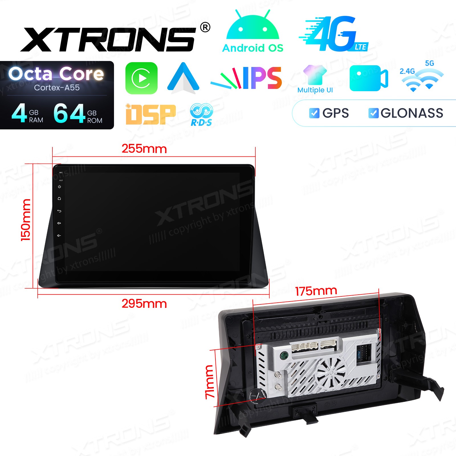 10.1″ IPS Car Radio Stereo CarPlay Android 14 GPS Navi 4G 64G for Honda Accord 8