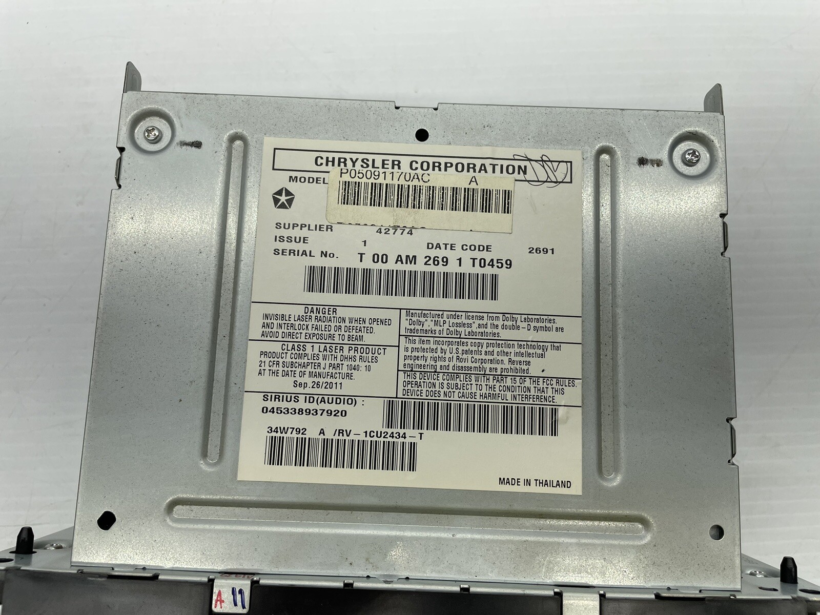 ♻️2011 2012 Dodge Ram Chrysler Jeep AM FM XM CD DVD HDD STEREO P05091170AC