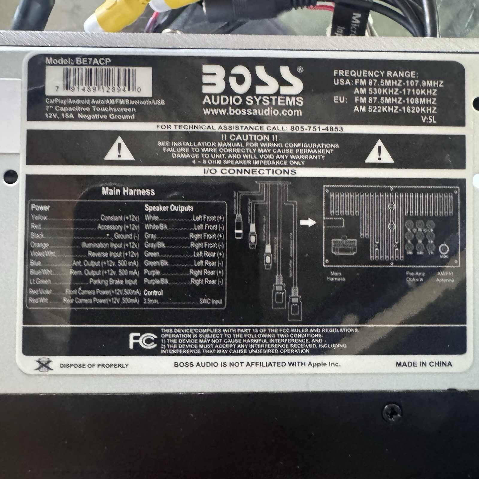 BOSS Audio Systems Elite BE7ACP 7″ Touchscreen Car Stereo CarPlay Android Auto