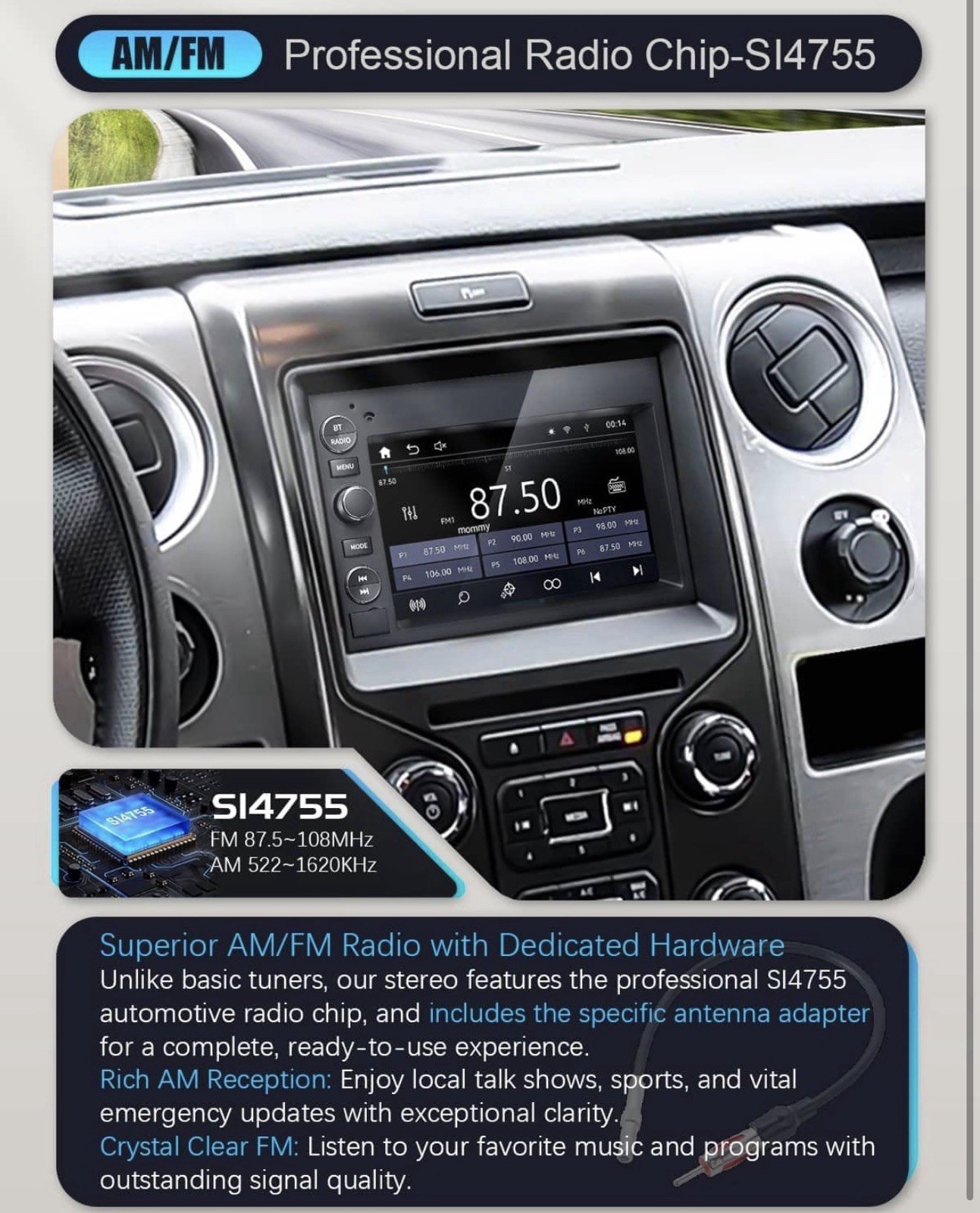 7″ Linux Android Auto Carplay for 2004-2016 Ford F150 Lincoln MKX Mercury +More