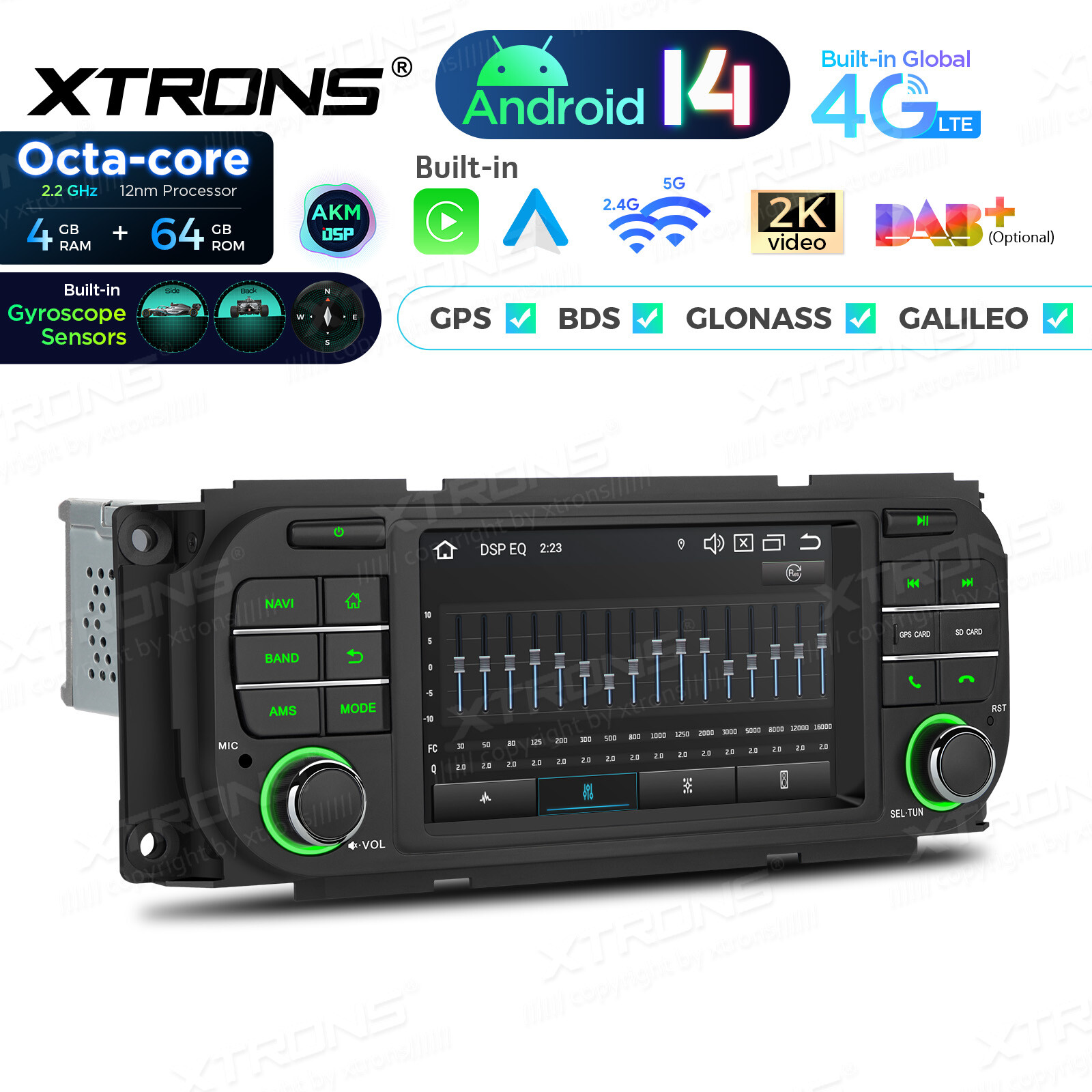 Android 13 8Core 5″ Car GPS Radio Stereo 4G LTE For Jeep Wrangler Dodge Chrysler