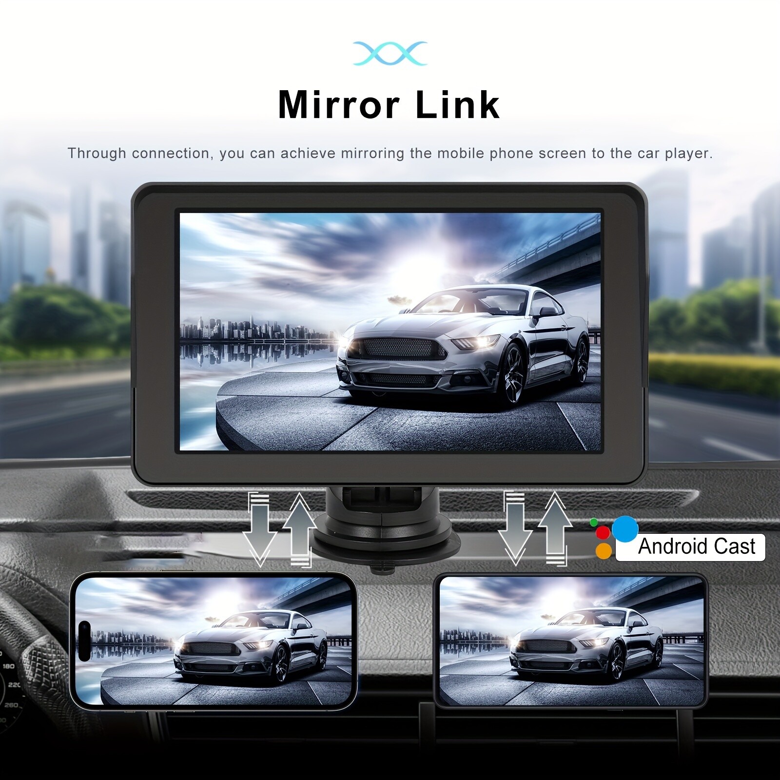 7″ Universal Touch Screen Car Radio Apple CarPlay Android Auto Portable Stereo