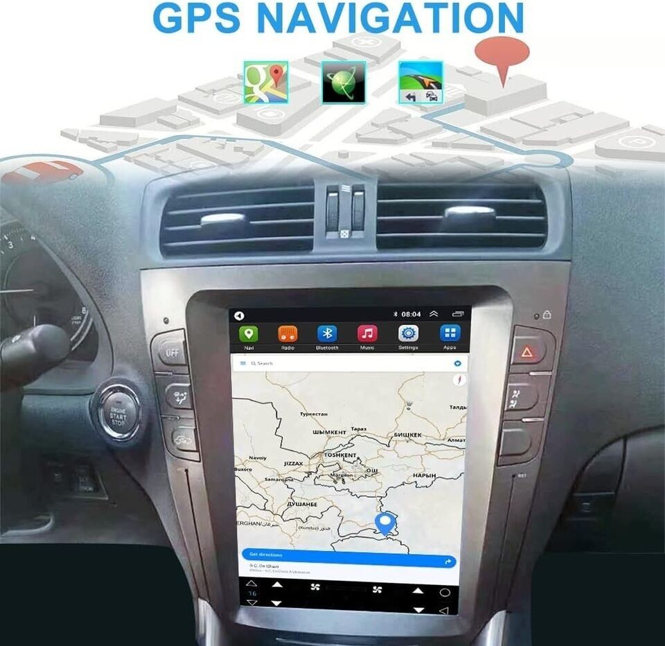 10.4″ Android 13 Car Radio GPS Carplay Screen Navigation For lexus IS250 IS350