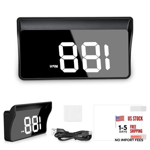 Amiss Heads Up Display for Cars, Digital HUD Speedometer for Automotive White