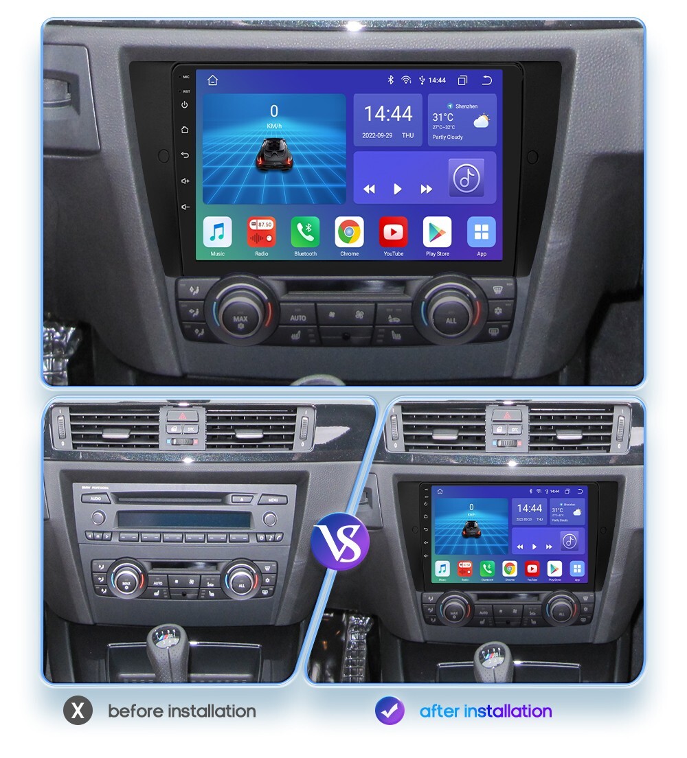 8core for 2005-2011 BMW3 E90 325i 328i CarPlay Android Car Stereo Radio 1280*800