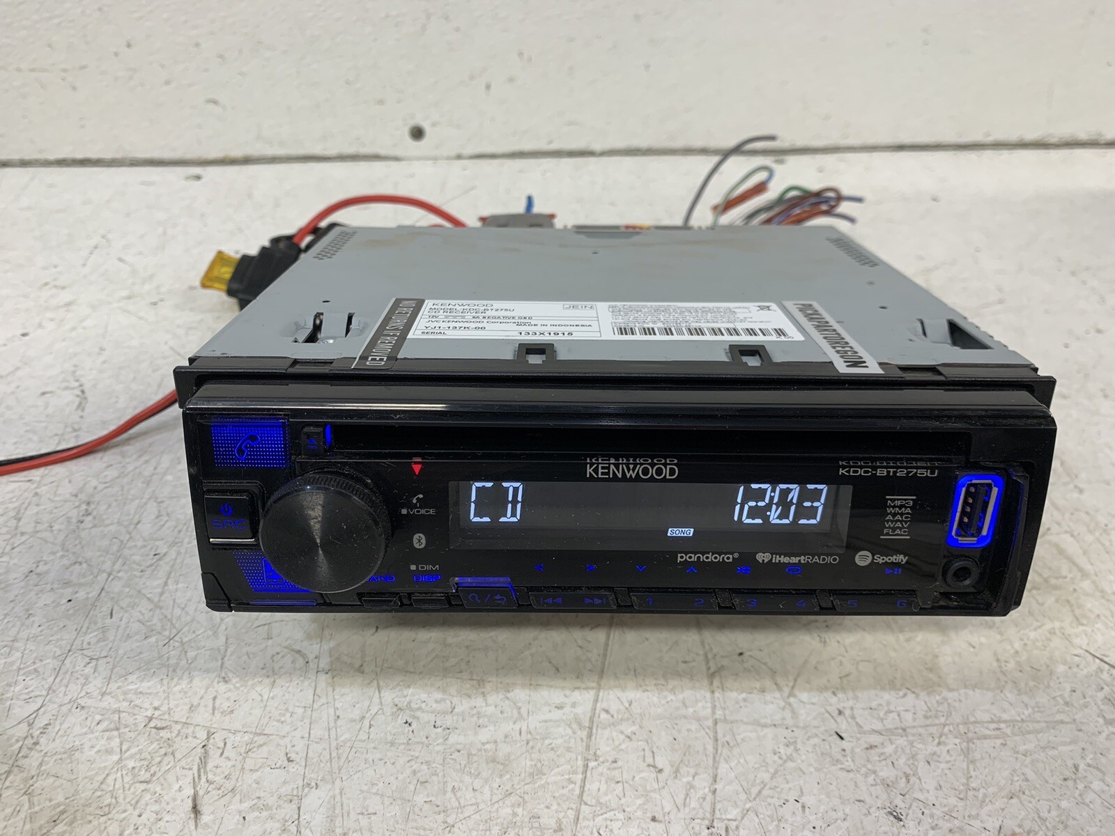 Kenwood KDC-BT275U radio stereo CD player BT AUX USB MP3 AOA 1 din receiver