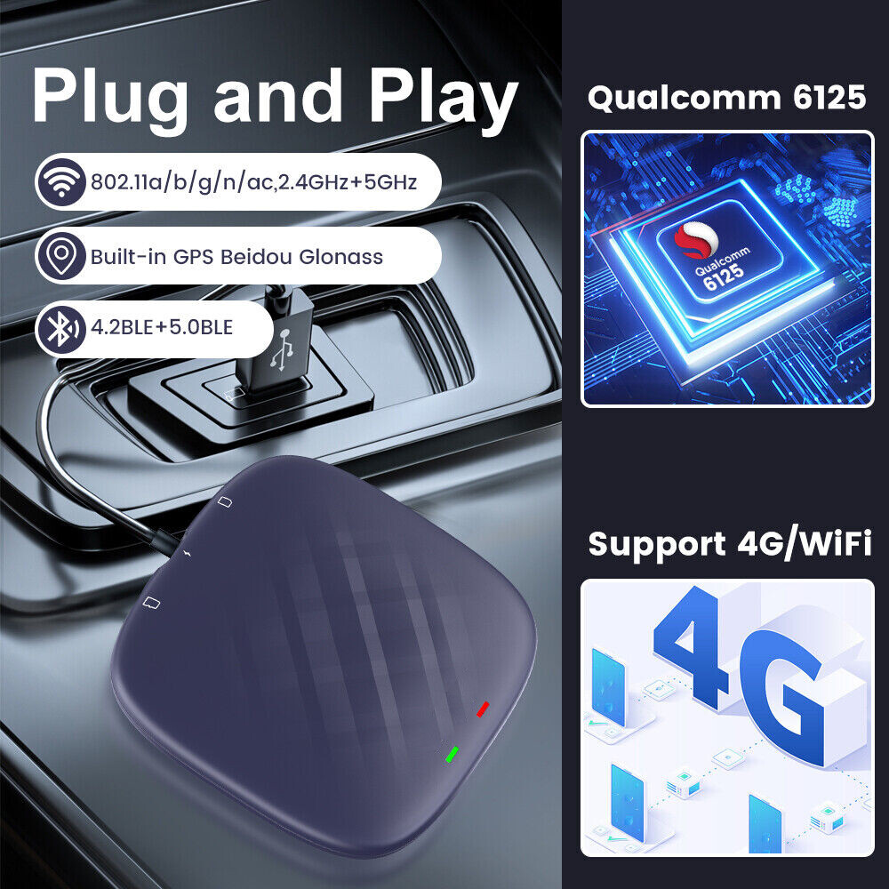 8G+128G Android 13 Ai Box CarPlay QCM6125 Wireless CarPlay Android Auto For Kia