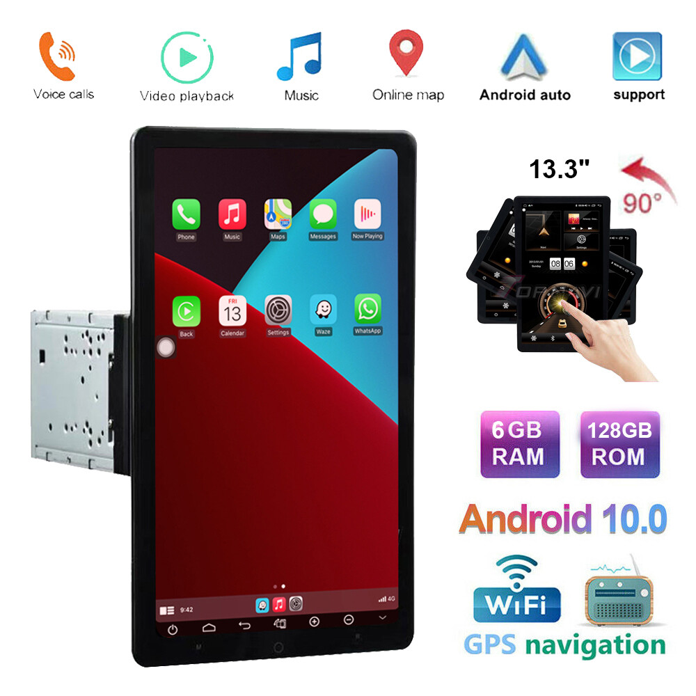 6+128G Double Din Car Stereo Radio Player Android GPS Touch Screen FM Head Unit