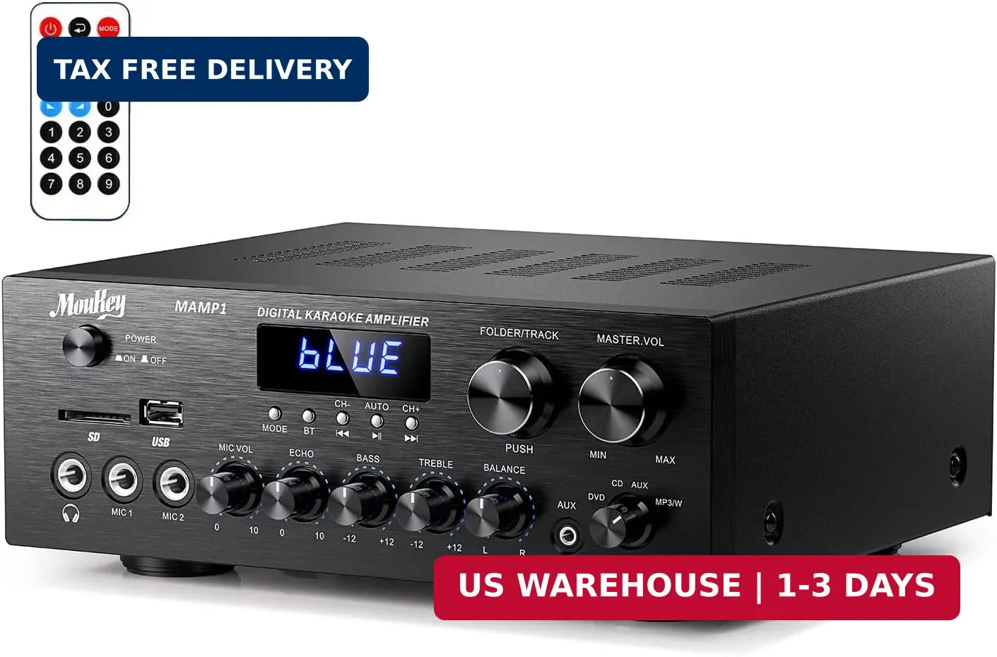 LED Display Stereo Receiver with Bluetooth 5.0 Technology