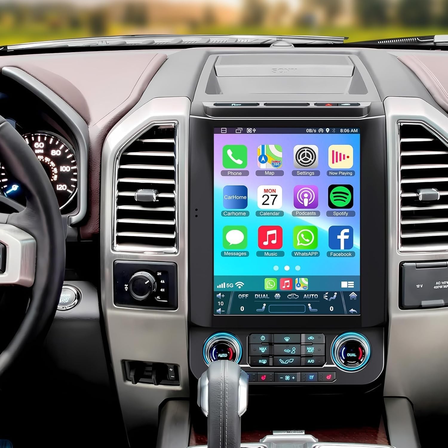 12.1″ Tesla Style Car Radio GPS Navigation CarPlay For Ford F150 2016-2021 32GB