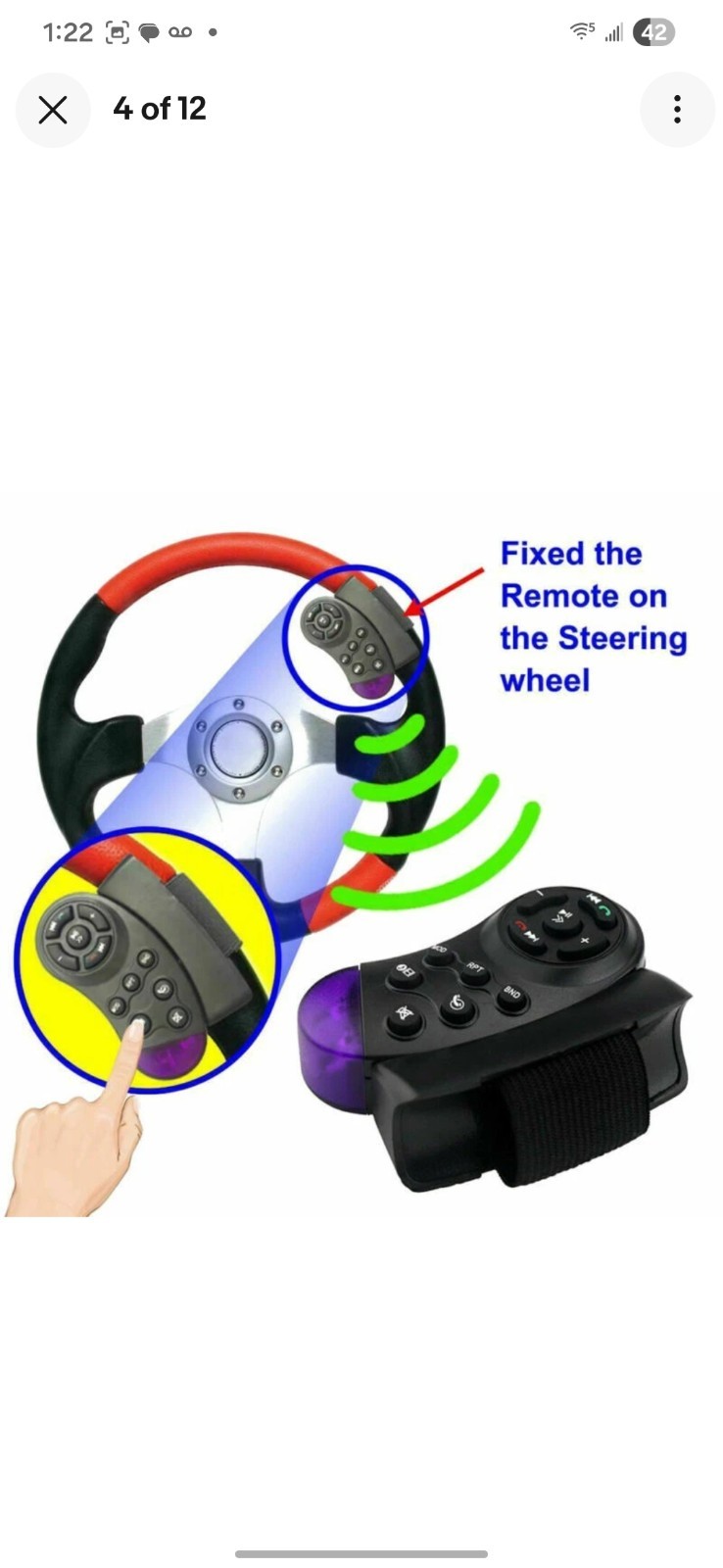 SODIAL Wireless Steering Wheel Remote 11 Button CD DVD MP3 GPS Open Box