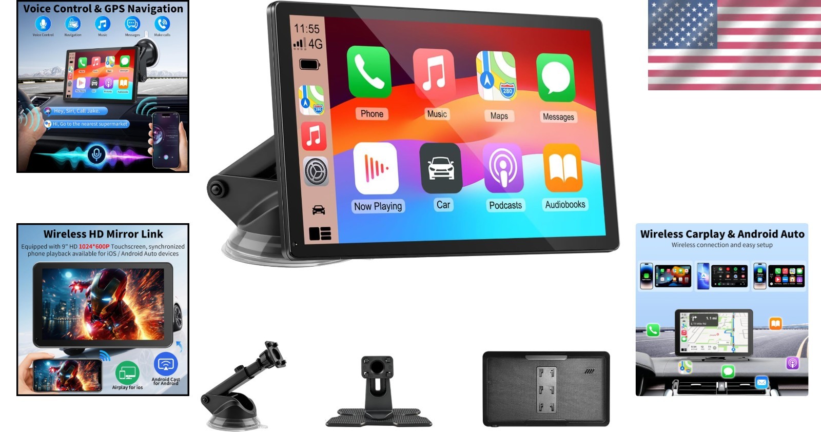 Smart 9-Inch CarPlay Screen for Easy Connectivity – Plug & Play Installation