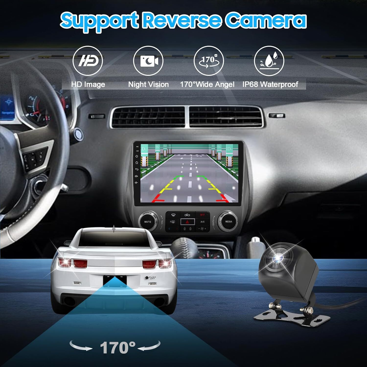 32GB Android 12 Car Radio Navi GPS Stereo For Chevrolet Camaro 2010-2015 +Camera