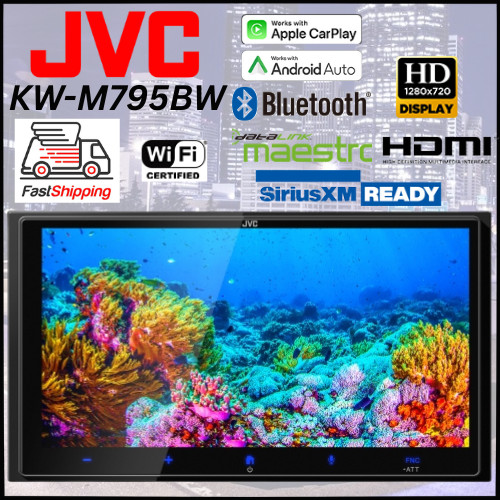 JVC KW-M795BW / 6.9″ HD TOUCHSCREEN CAR RADIO W/CARPLAY & ANDROID AUTO, BT, SXM