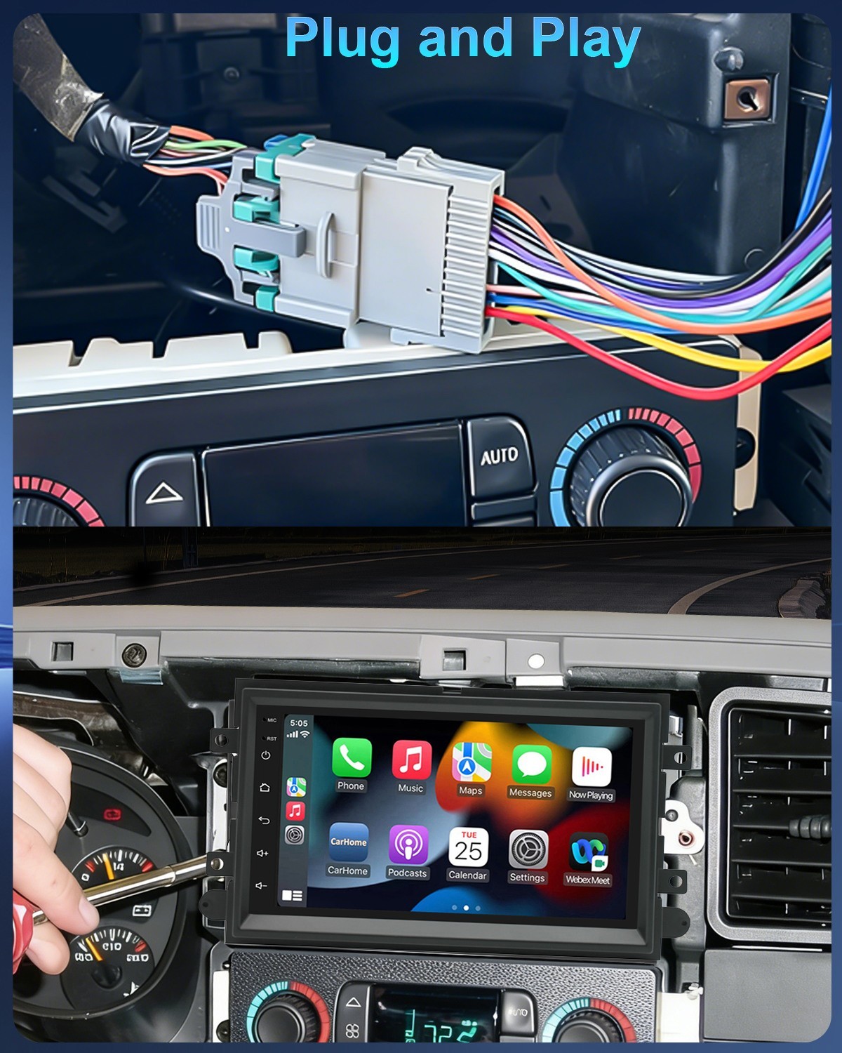 7″ Touch Screen Car Radio Stereo Navi For 2004-2008 Ford F150 Apple Carplay