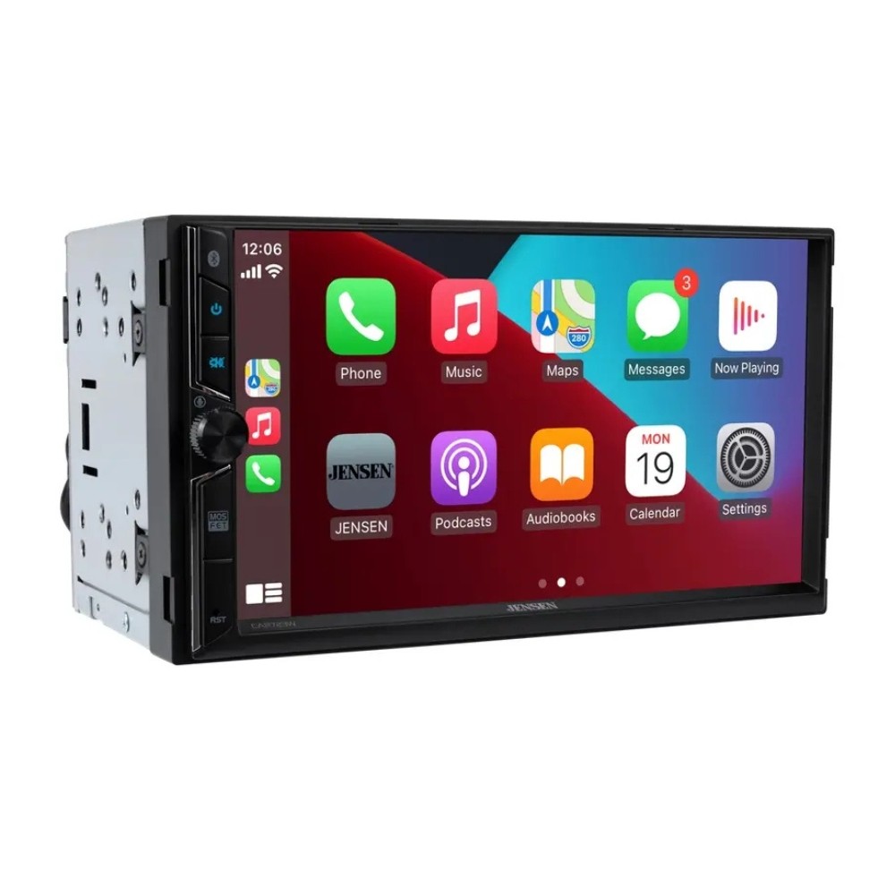 Jensen CAR723W-M 7″ 2-DIN Multimedia Receiver w/ Wireless CarPlay & Android Auto